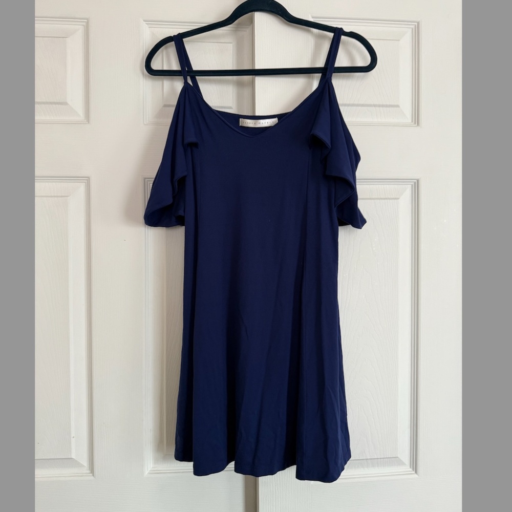 NWOT Susana Monaco Blue Cape Sleeve Mini Dress